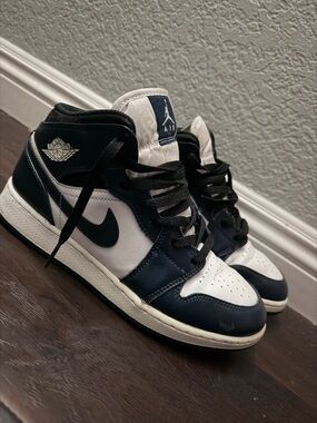 Nike Air Jordan 1 Mid Black and White Sneakers